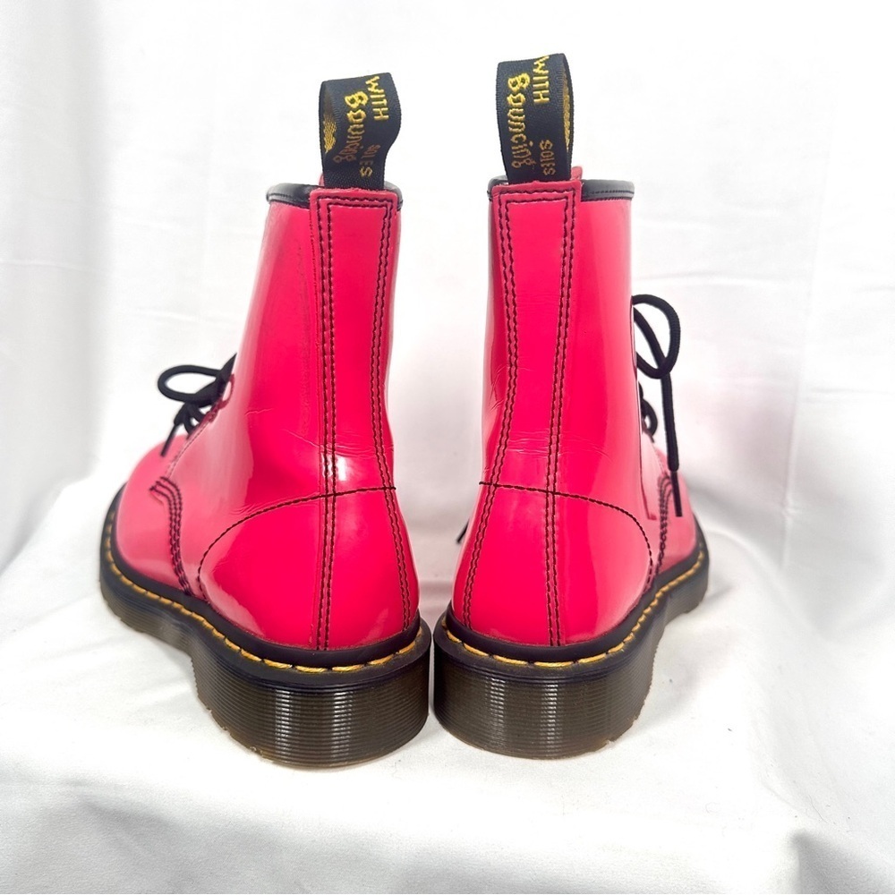 Dr. Martens 1460 Patent Lamper Combat Boots Womens 6 Pink Y2K Grunge - Picture 3 of 13
